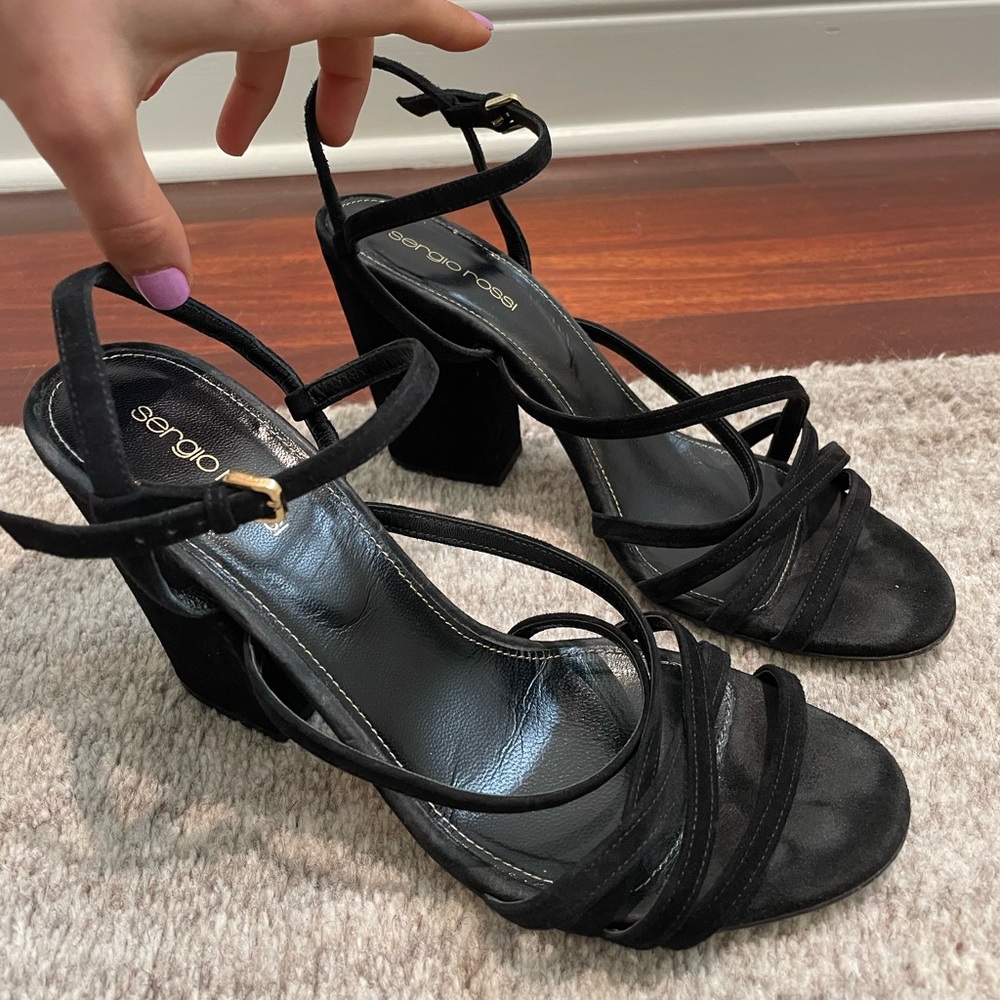 Sergio Rossi Black Suede Pumps